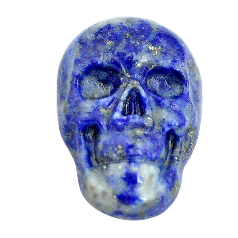 Natural 9.35cts lapis lazuli blue 18x12 mm skull face loose gemstone s13330