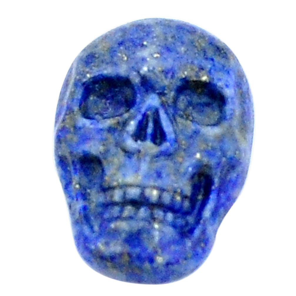 Natural 16.30cts lapis lazuli blue carving 22.5x15 mm skull loose gemstone s9981