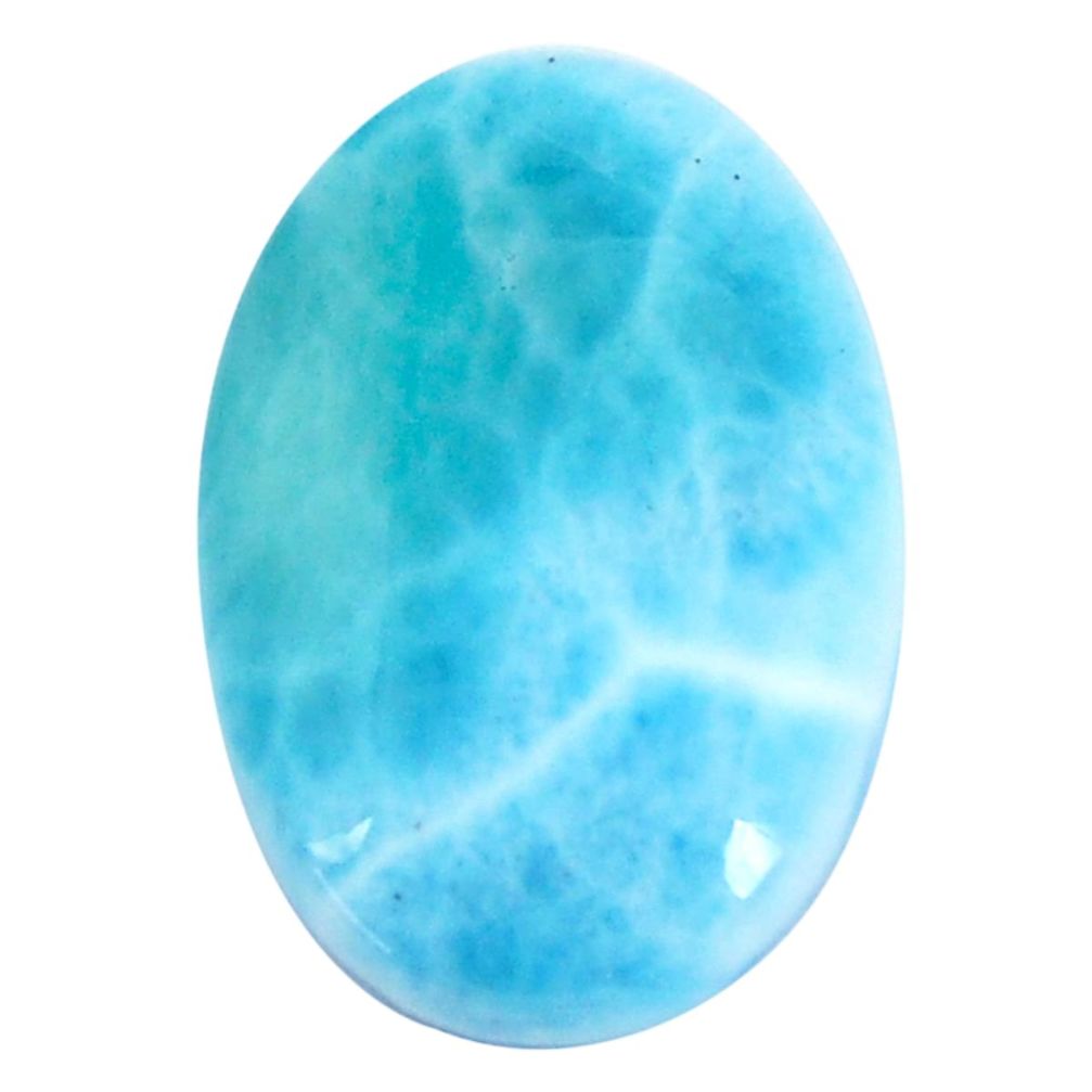 Natural 14.20cts larimar blue cabochon 21x14 mm oval loose gemstone s11218