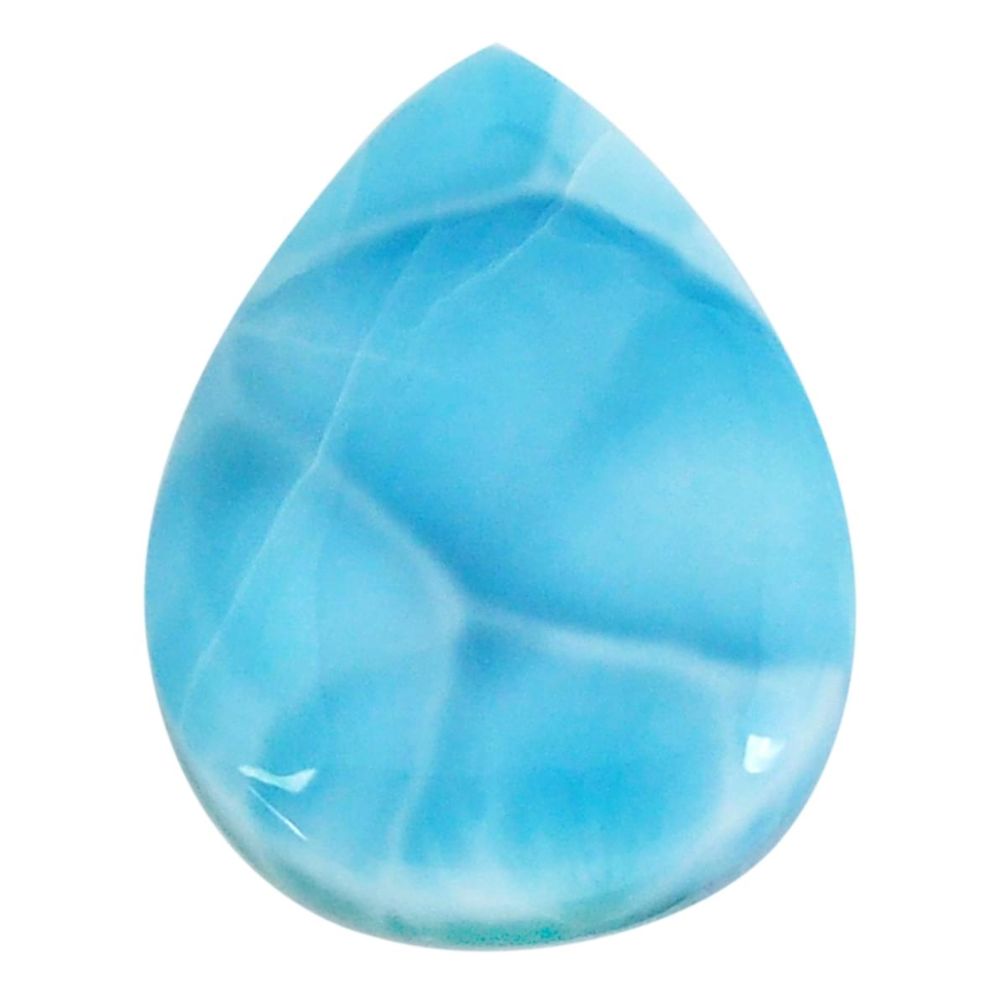 Natural 18.45cts larimar blue cabochon 21x16 mm pear loose gemstone s11220
