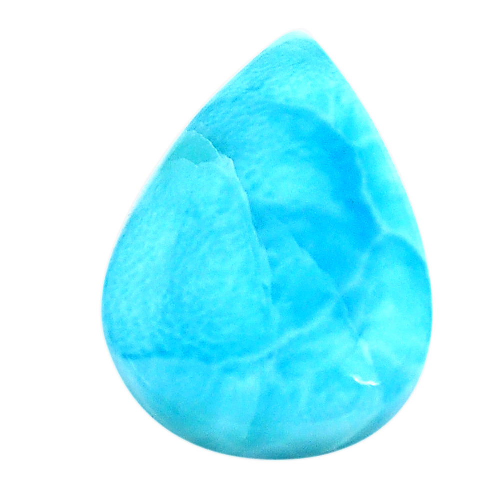 Natural 18.10cts larimar blue cabochon 22x16 mm pear loose gemstone s14778