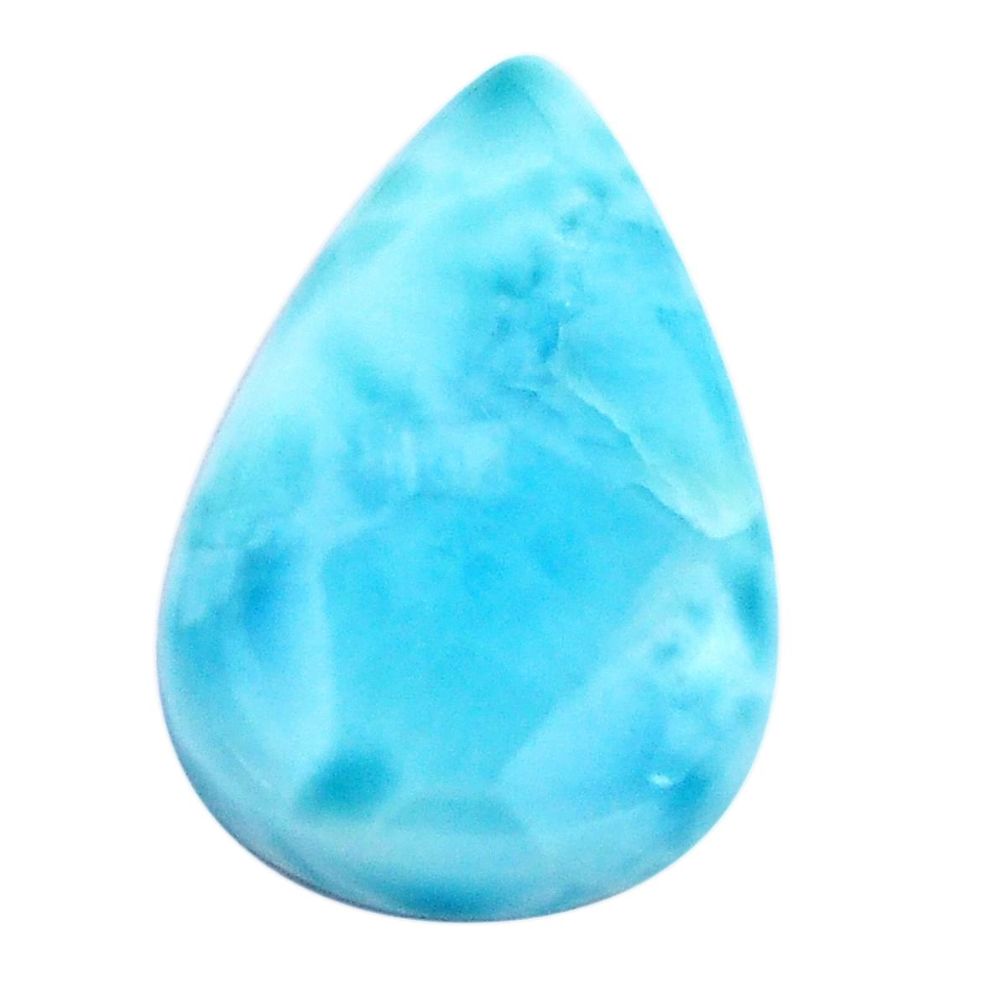 Natural 16.20cts larimar blue cabochon 23x15 mm pear loose gemstone s14758