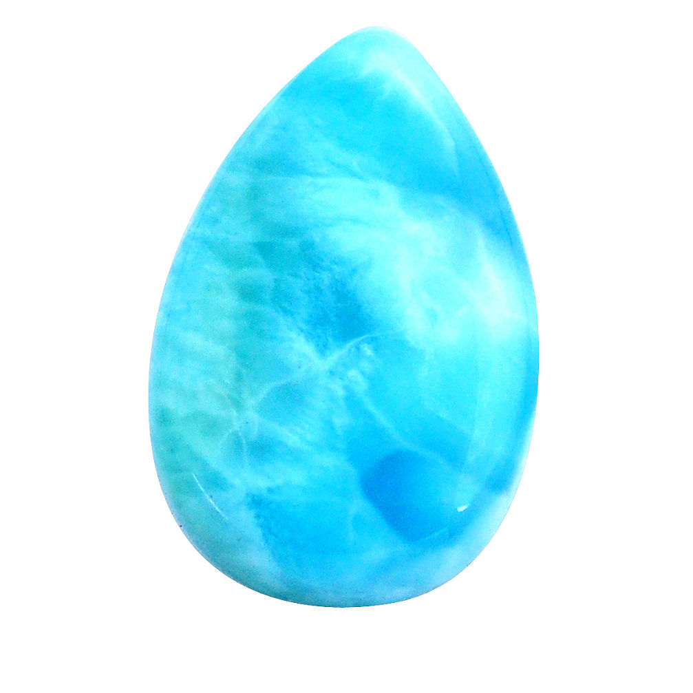 Natural 24.35cts larimar blue cabochon 25x16 mm pear loose gemstone s14745