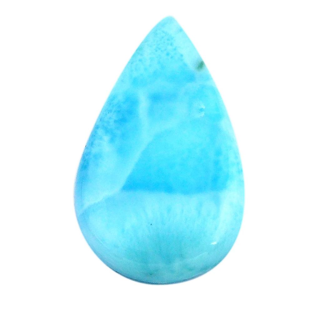 Natural 18.40cts larimar blue cabochon 26x15 mm pear loose gemstone s14744