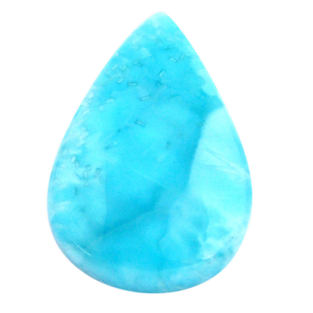 Natural 23.45cts larimar blue cabochon 27x17.5 mm pear loose gemstone s14743