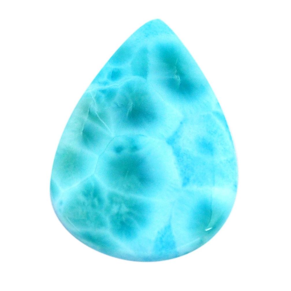 Natural 21.20cts larimar blue cabochon 28x20 mm pear loose gemstone s14723