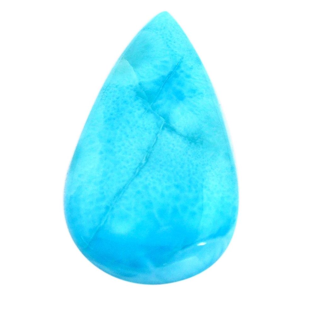 Natural 29.45cts larimar blue cabochon 32x18 mm pear loose gemstone s14721
