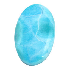 Natural 40.10cts larimar blue cabochon 33.5x20 mm oval loose gemstone s14733