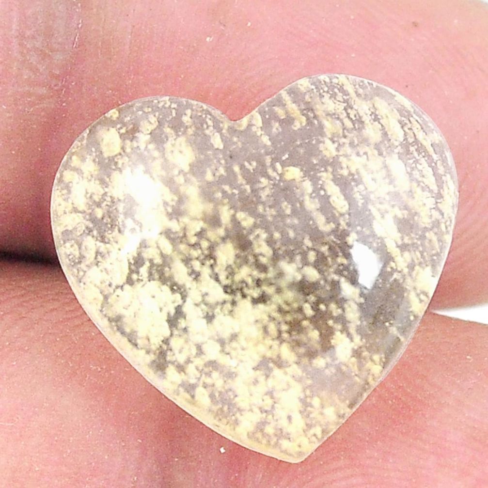 Natural 12.35cts libyan desert glass 16x17 mm heart loose gemstone s12155
