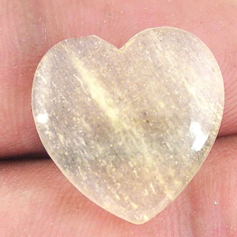 Natural 10.15cts libyan desert glass 17.5x17 mm heart loose gemstone s12158