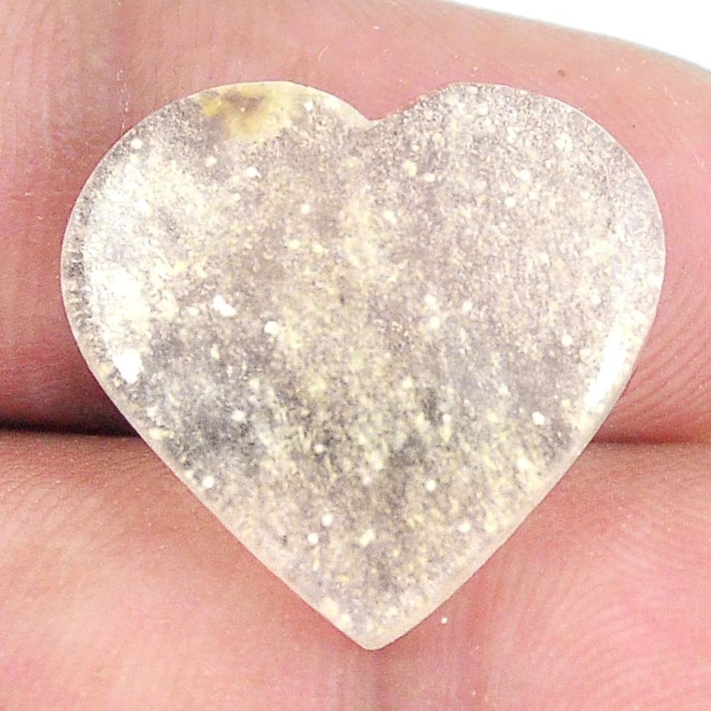 Natural 12.35cts libyan desert glass 18.5x20 mm heart loose gemstone s12154