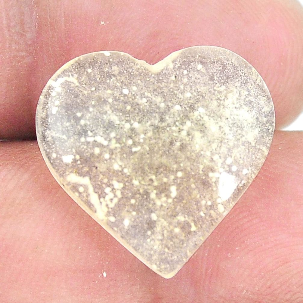 Natural 12.40cts libyan desert glass 18x18.5 mm heart loose gemstone s12149