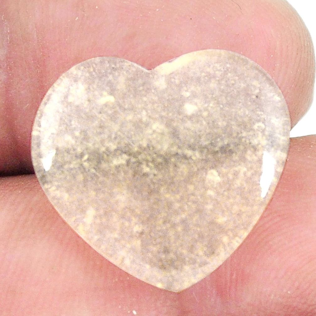 Natural 9.30cts libyan desert glass 18x20 mm heart loose gemstone s12159