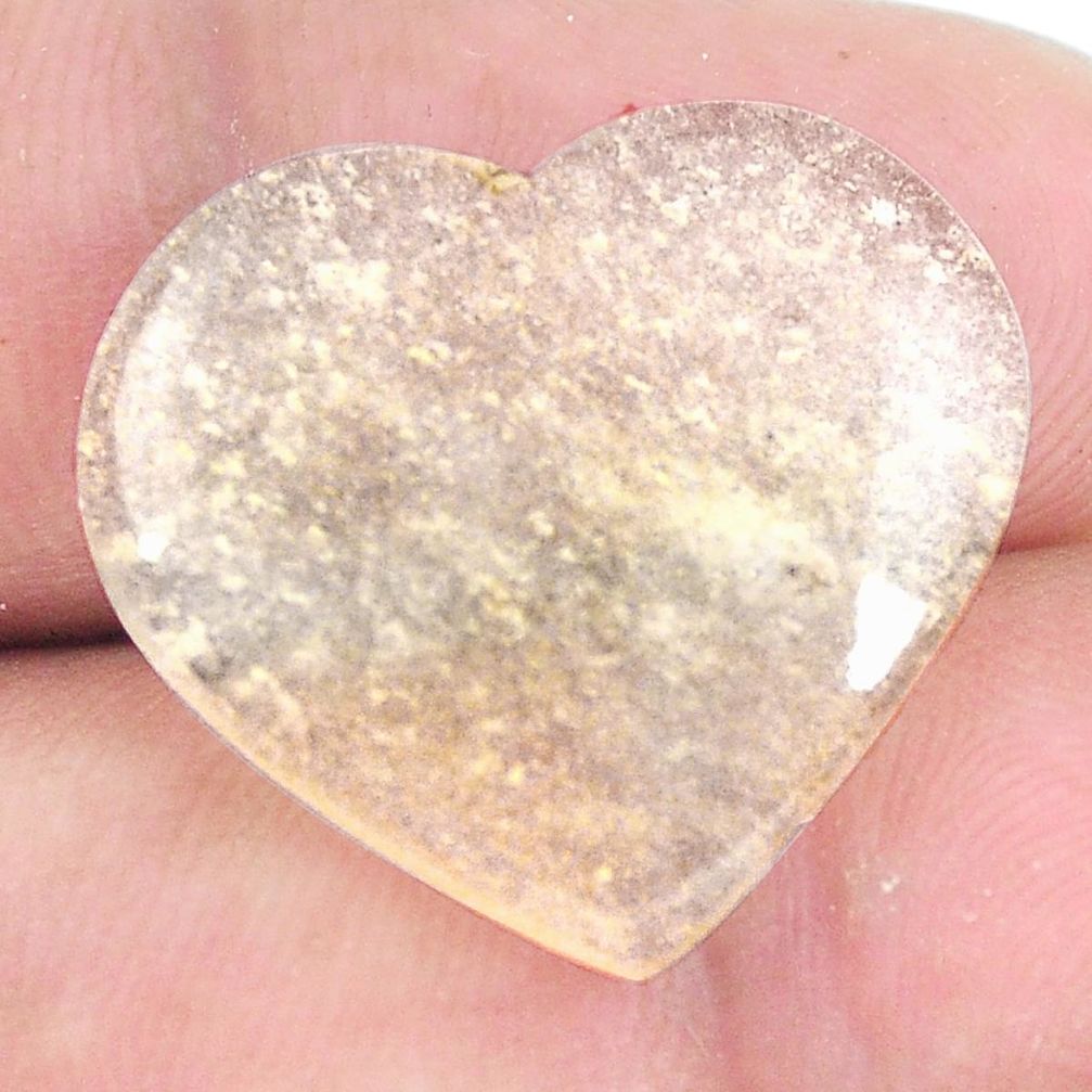 Natural 15.10cts libyan desert glass 20x22.5 mm heart loose gemstone s12141