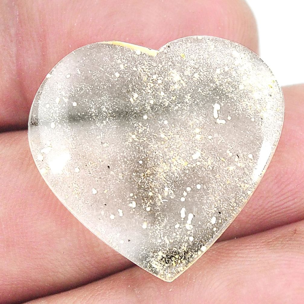 Natural 13.45cts libyan desert glass 24x25 mm heart loose gemstone s12146