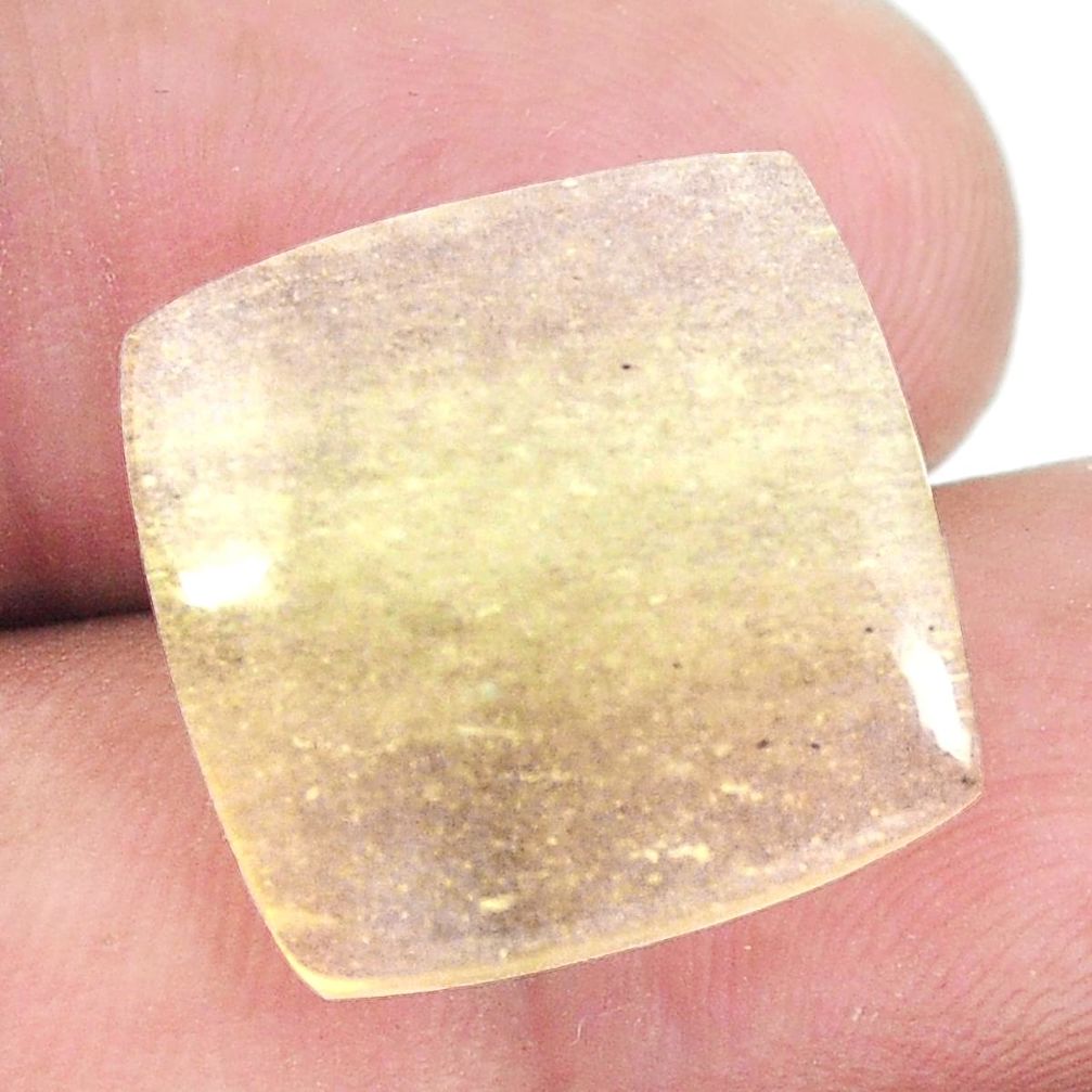 Natural 13.45cts libyan desert glass cabochon 17.5x17.5 mm loose gemstone s12113