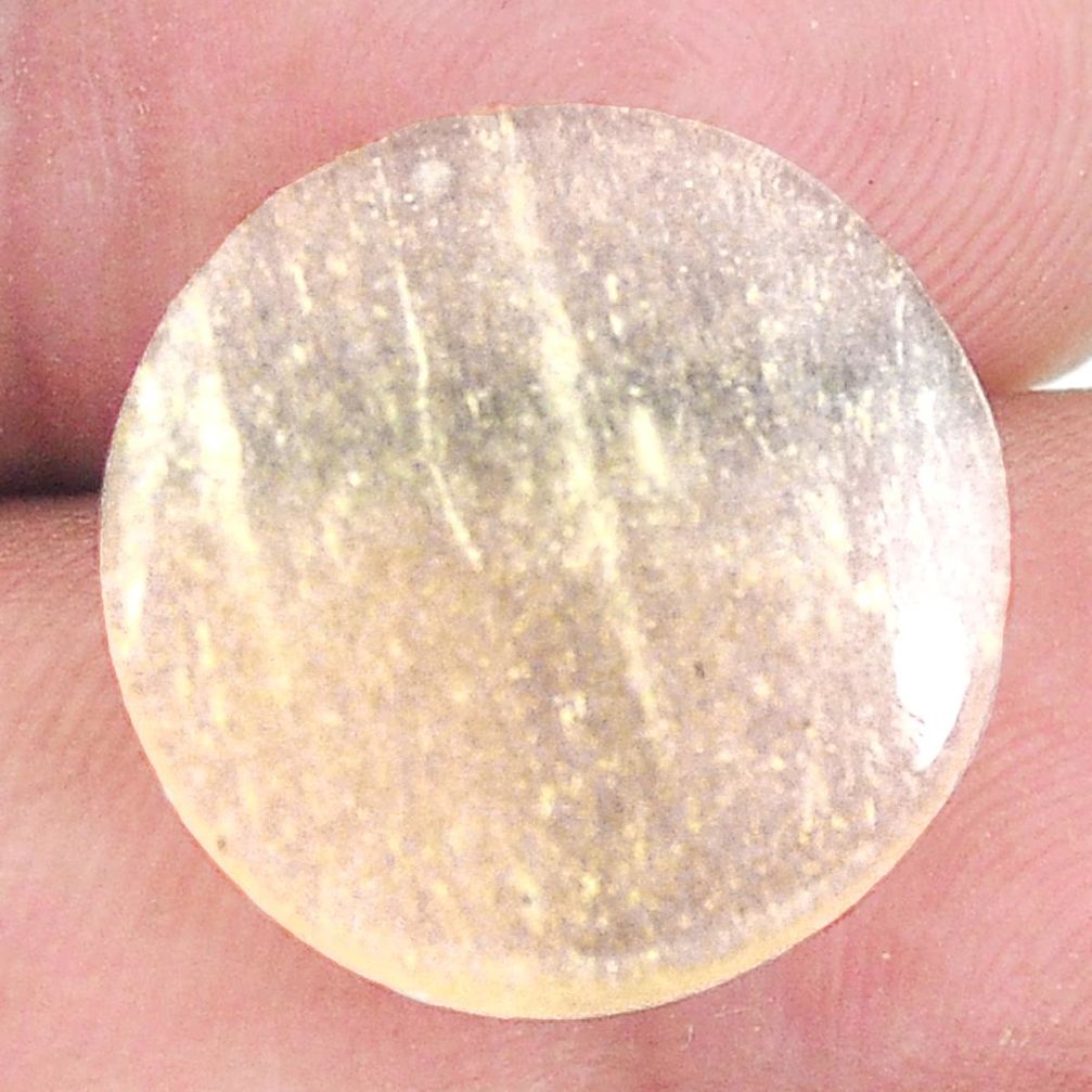 Natural 10.15cts libyan desert glass cabochon 17.5x17.5 mm loose gemstone s12114