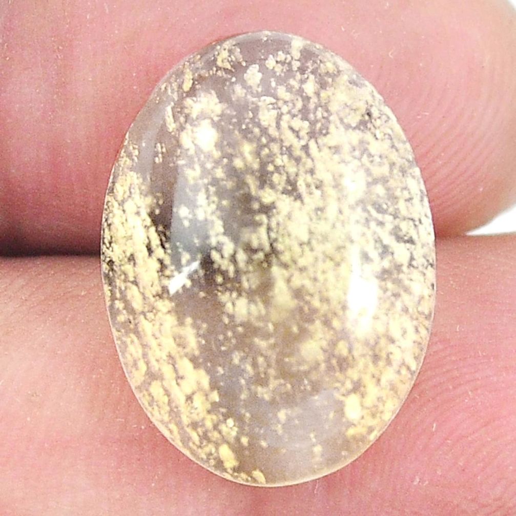 Natural 13.45cts libyan desert glass cabochon 20x14mm oval loose gemstone s12081