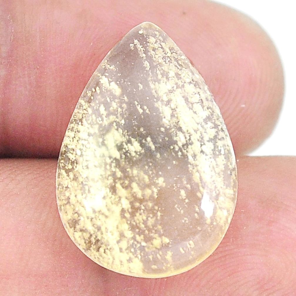 Natural 11.30cts libyan desert glass cabochon 21.5x15 mm loose gemstone s12121