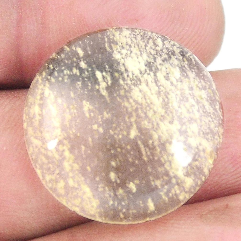 Natural 18.40cts libyan desert glass cabochon 21x21 mm loose gemstone s12082