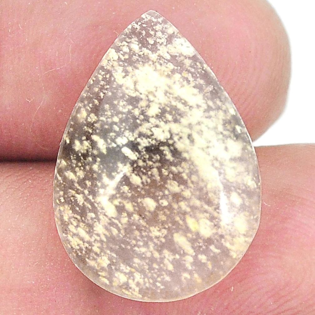 Natural 11.20cts libyan desert glass cabochon 21x15mm pear loose gemstone s12097