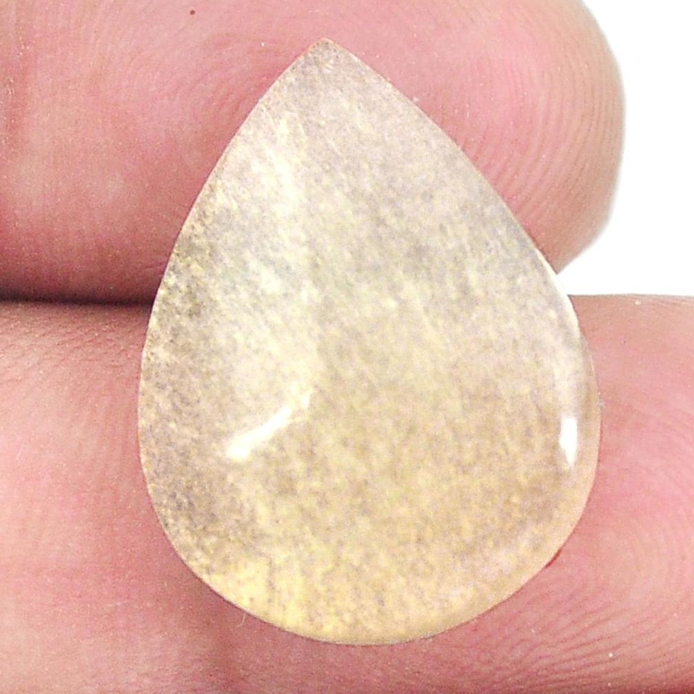Natural 12.35cts libyan desert glass cabochon 21x16mm pear loose gemstone s12111