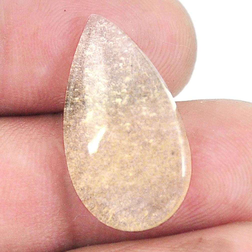 Natural 8.45cts libyan desert glass cabochon 23x12.5 mm loose gemstone s12107