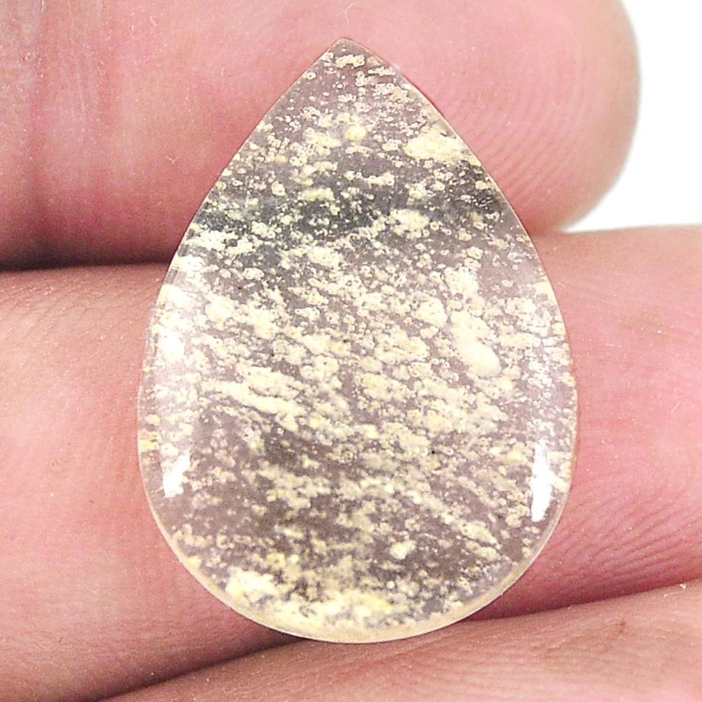Natural 12.35cts libyan desert glass cabochon 23x16.5 mm loose gemstone s12095