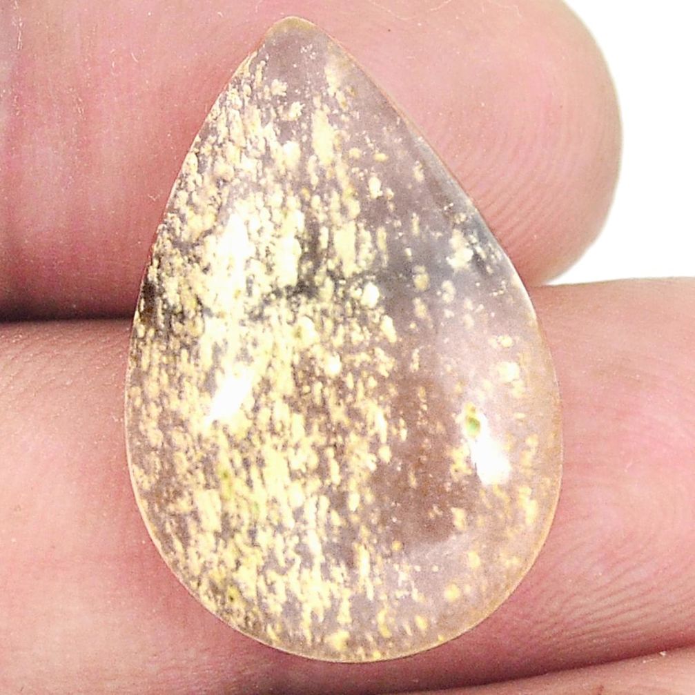 Natural 14.45cts libyan desert glass cabochon 24x16 mm loose gemstone s12094
