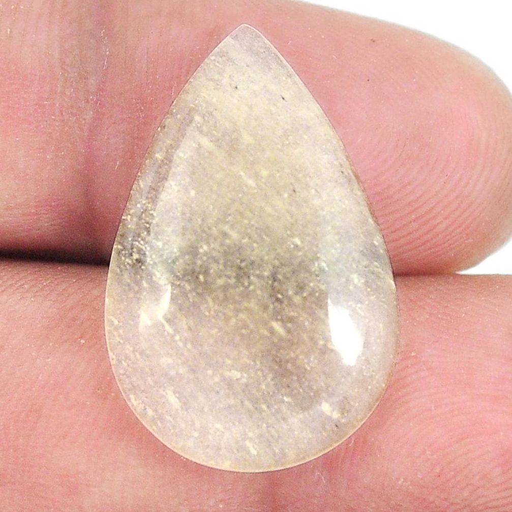 Natural 11.30cts libyan desert glass cabochon 24x16mm pear loose gemstone s12061