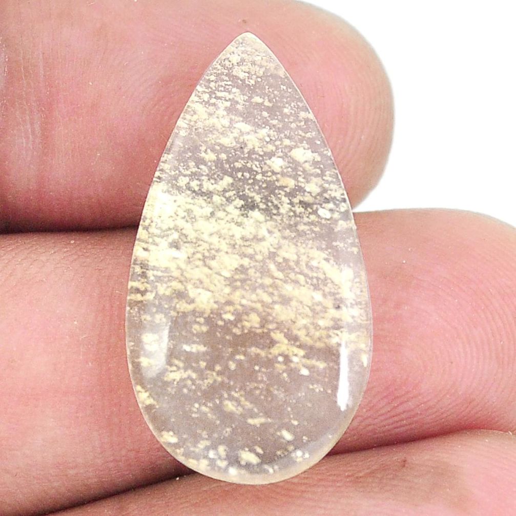 Natural 13.45cts libyan desert glass cabochon 26.5x14 mm loose gemstone s12129