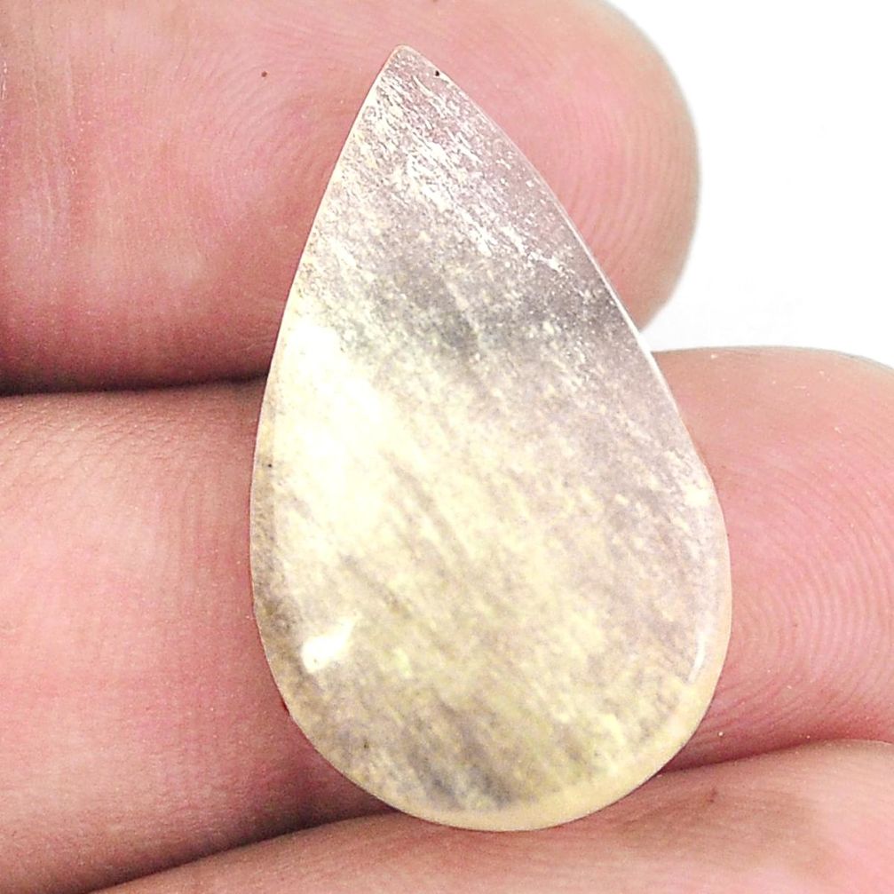 Natural 11.30cts libyan desert glass cabochon 26x15mm pear loose gemstone s12108