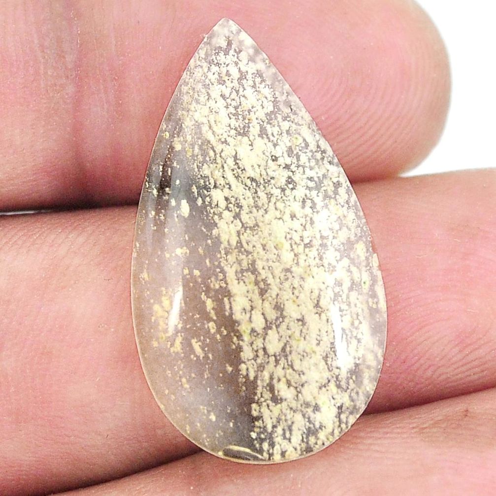 Natural 11.30cts libyan desert glass cabochon 27x15 mm loose gemstone s12140