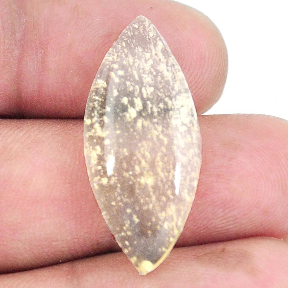 Natural 14.45cts libyan desert glass cabochon 29x12.5 mm loose gemstone s12131
