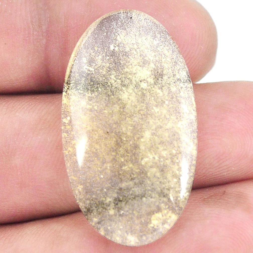 Natural 18.45cts libyan desert glass cabochon 32.5x18mm loose gemstone s12071