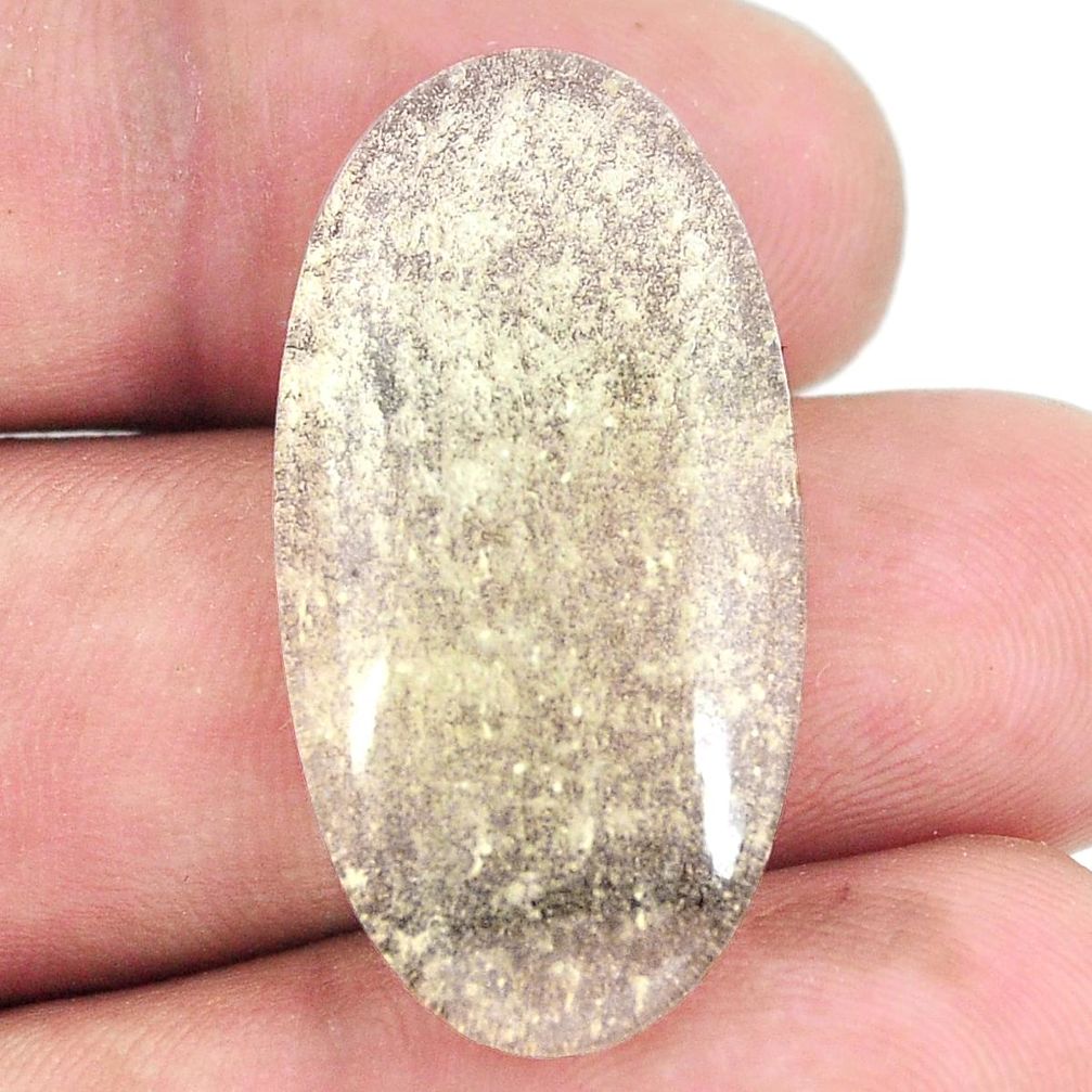 Natural 15.10cts libyan desert glass cabochon 32x17mm oval loose gemstone s12068