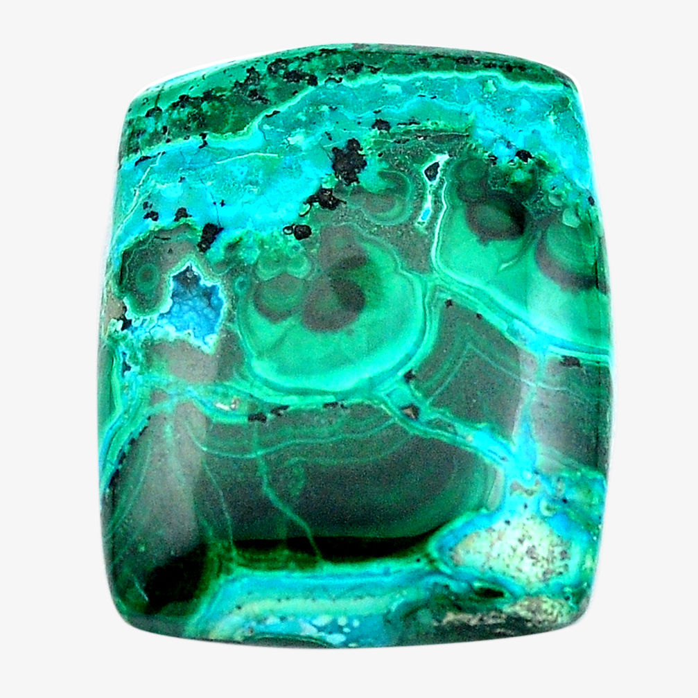 Natural 34.35cts malachite in chrysocolla 26x21 mm octagan loose gemstone s14532