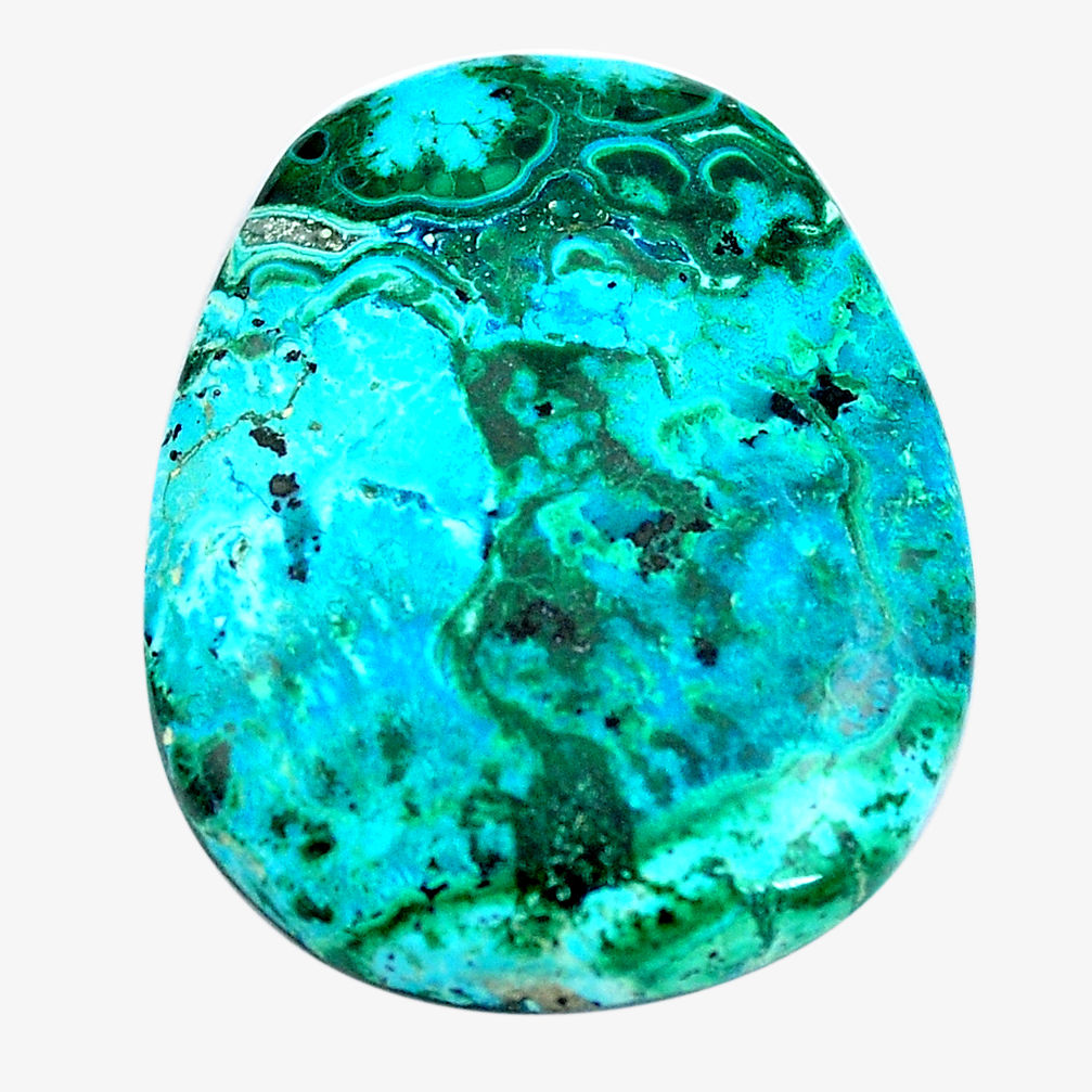 Natural 35.35cts malachite in chrysocolla 31x25 mm fancy loose gemstone s14526