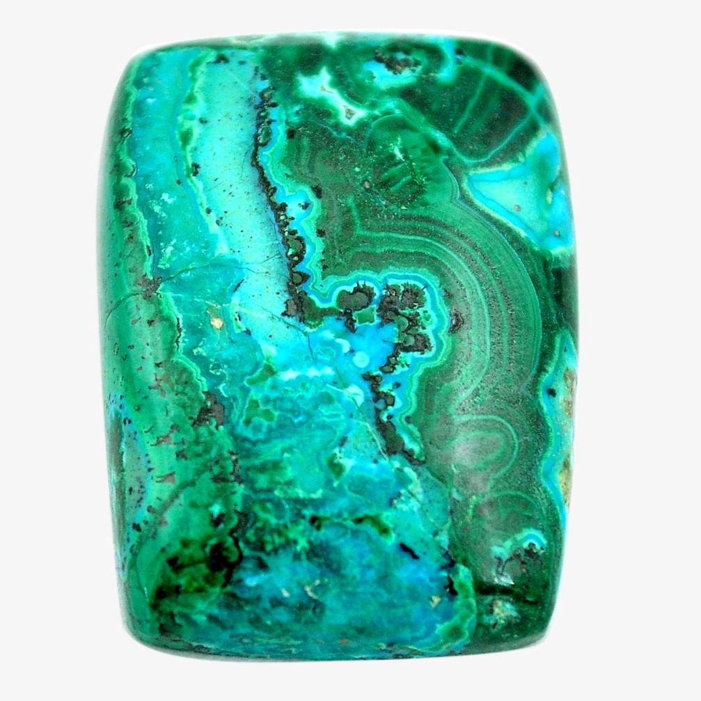 Natural 26.30cts malachite in chrysocolla green 25x18 mm loose gemstone s14541