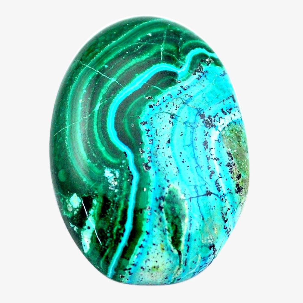 Natural 20.10cts malachite in chrysocolla green 25x18 mm loose gemstone s14546