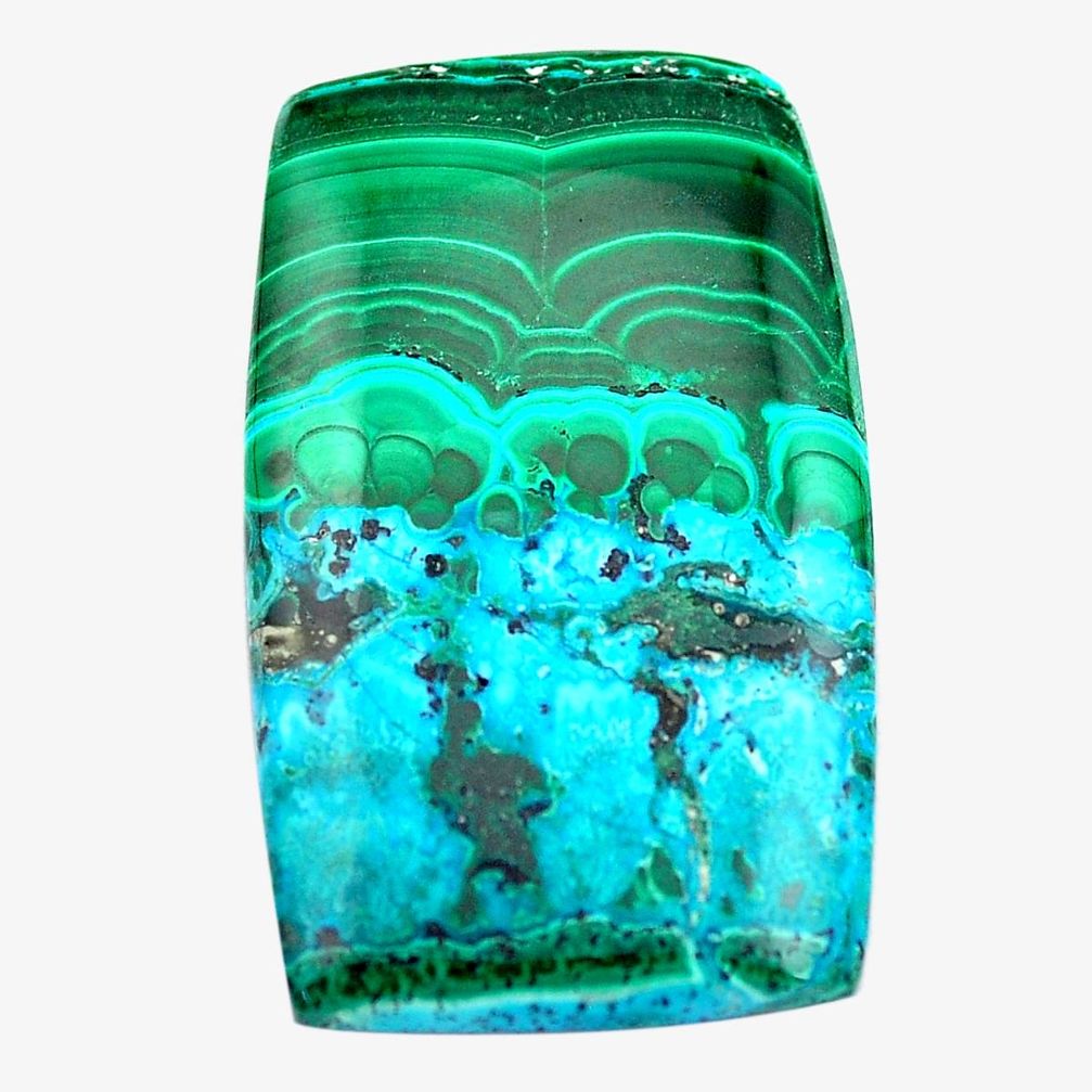 Natural 45.10cts malachite in chrysocolla green 38x22.5 mm loose gemstone s14504