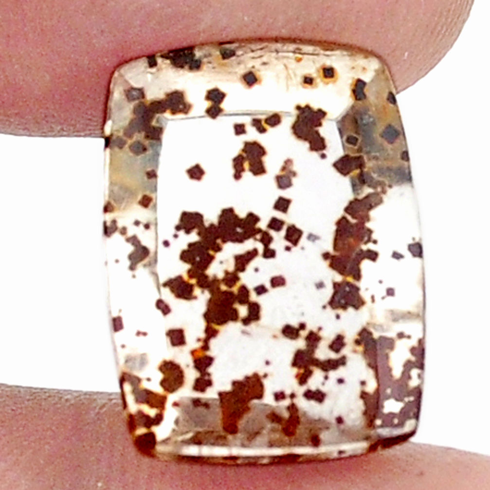 Natural 12.40cts marcasite in quartz white 17x12.5 mm loose gemstone s13115