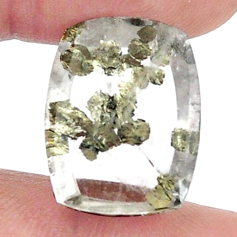 Natural 16.30cts marcasite in quartz white 20x15mm octagan loose gemstone s13091