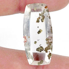 Natural 19.45cts marcasite in quartz white 27x12.5 mm loose gemstone s13092