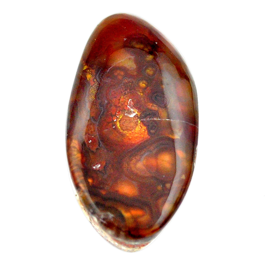 Natural 37.40cts mexican fire agate 32x16.5 mm fancy loose gemstone s13798