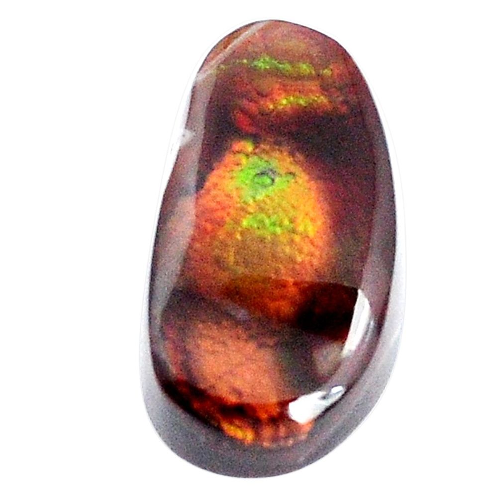 Natural 14.45cts mexican fire agate multi color 21.5x12 mm loose gemstone s9881