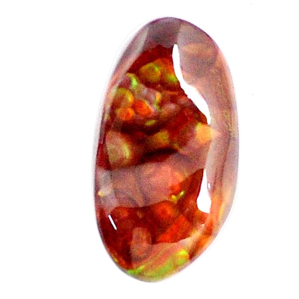 Natural 12.45cts mexican fire agate multi color 21x11.5 mm loose gemstone s9885