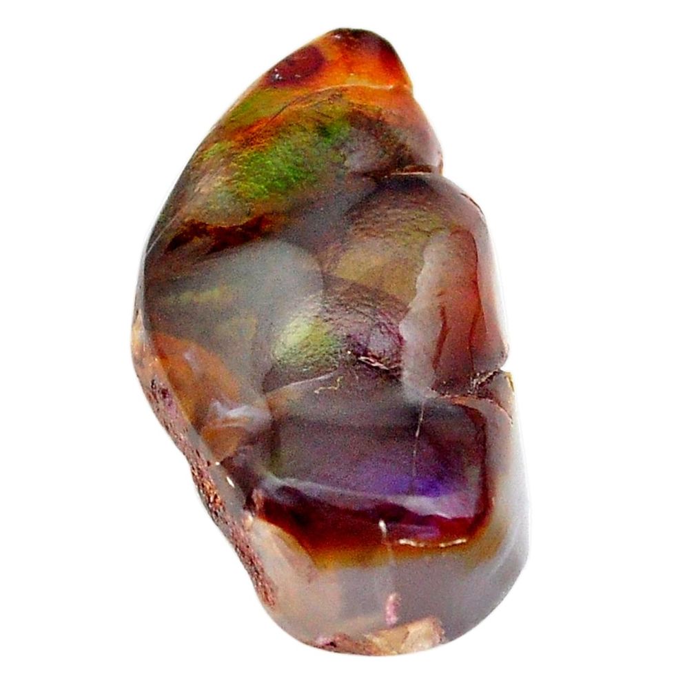 Natural 16.30cts mexican fire agate multi color 23.5x13 mm loose gemstone s13829