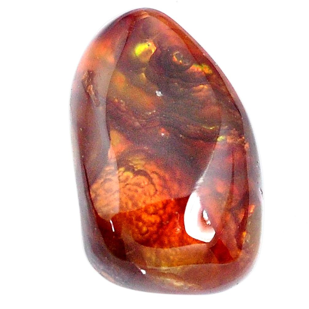 Natural 37.35cts mexican fire agate multi color 30x18 mm loose gemstone s9867