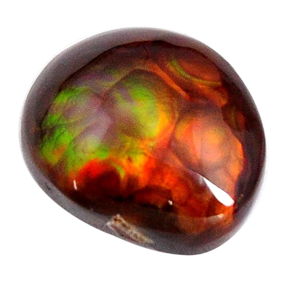 Natural 7.40cts mexican fire agate multicolor 14x12 mm loose gemstone s15088